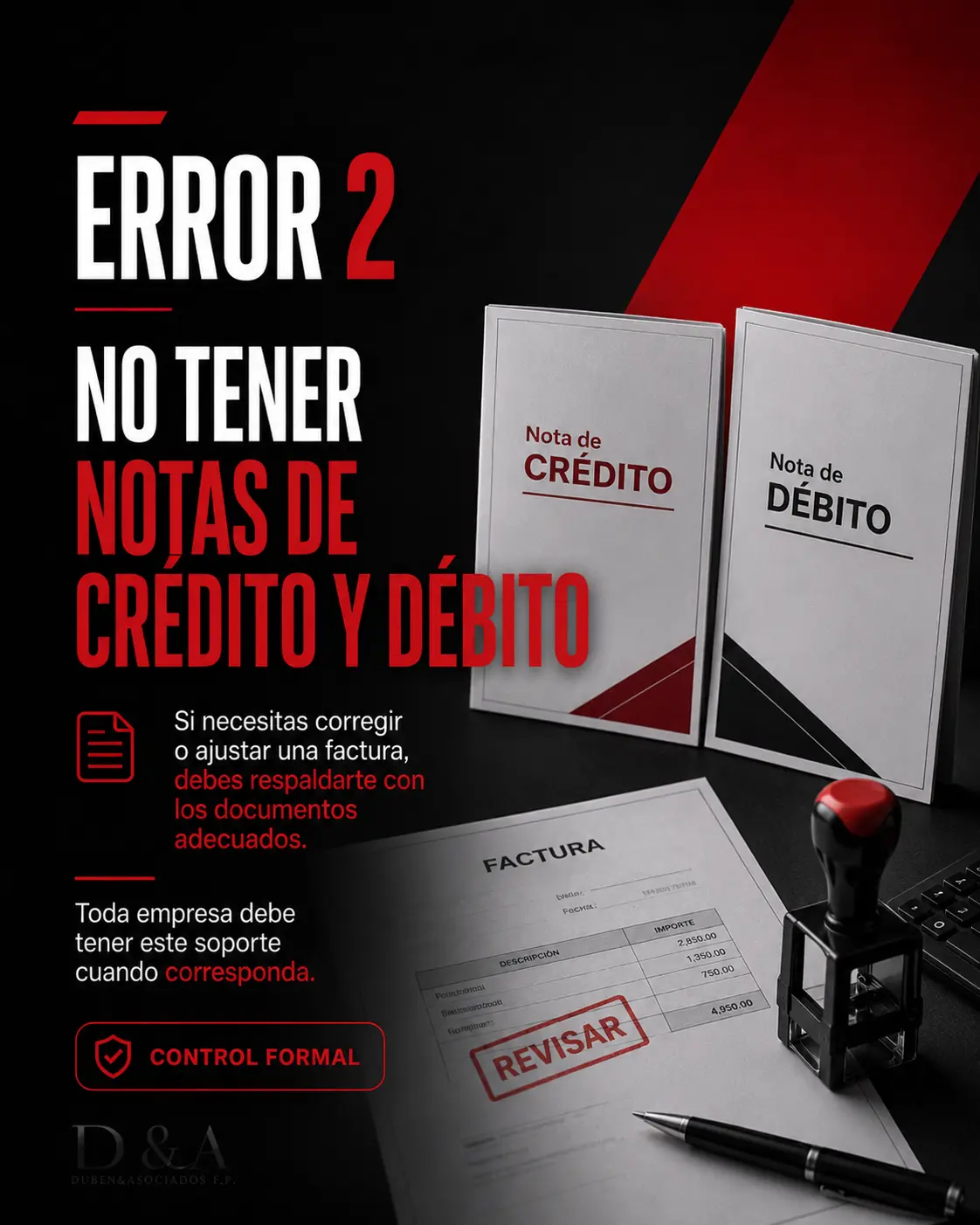 Error 2: no tener notas de crédito y débito