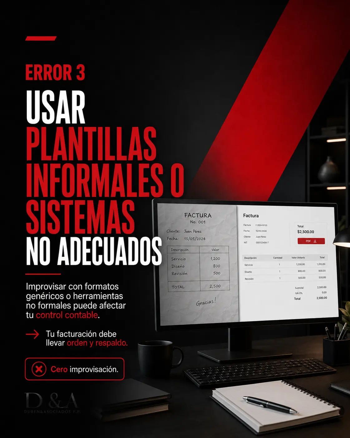 Error 3: usar plantillas informales o sistemas no adecuados
